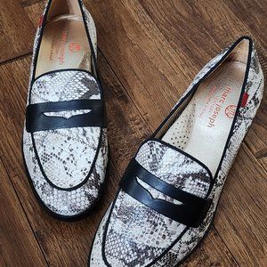 Designer Marc Joseph, NY Bryan Park Women's Leather Penny Loafers, Desert Snake